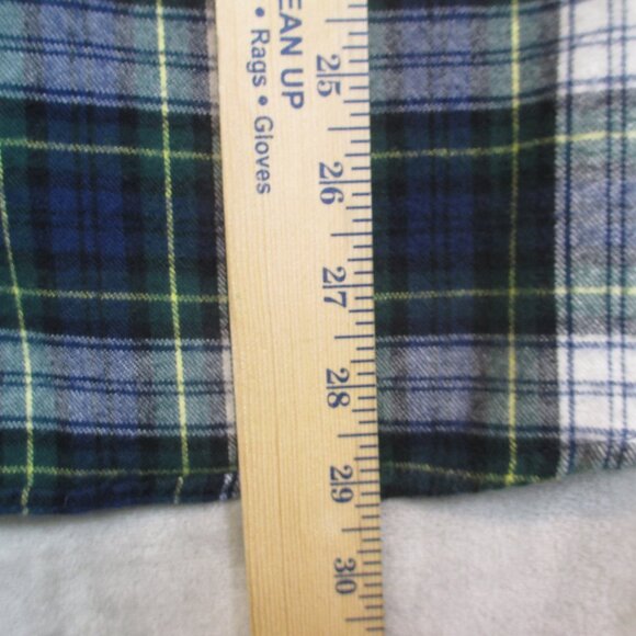 LL Bean Women's Scotch Plaid Flannel Shirt Relaxed Fit Size XL Cotton Green Blue - Picture 8 of 8